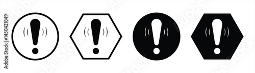  Exclamation Warning Symbols. Exclamation, Caution, Danger, Attention Vector Illustration