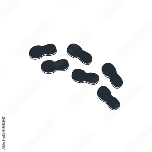 Black Human footprints shoes icon isolated on white background. Shoes sole. Vector