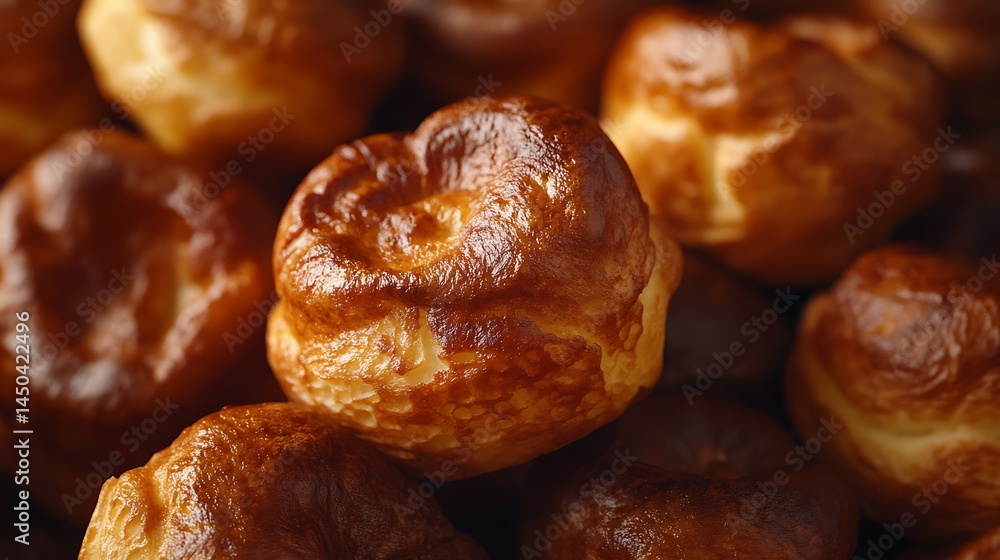 Closeup stacked baked pastries Closeup stacked baked pastries
