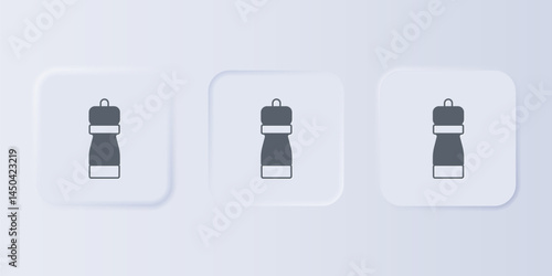 Grey Pepper icon isolated on grey background. Cooking spices. Set icons in square buttons. Vector