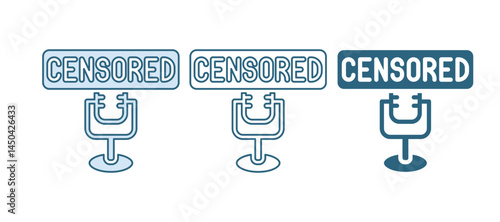 Blue Censored stamp icon isolated on white background. Vector