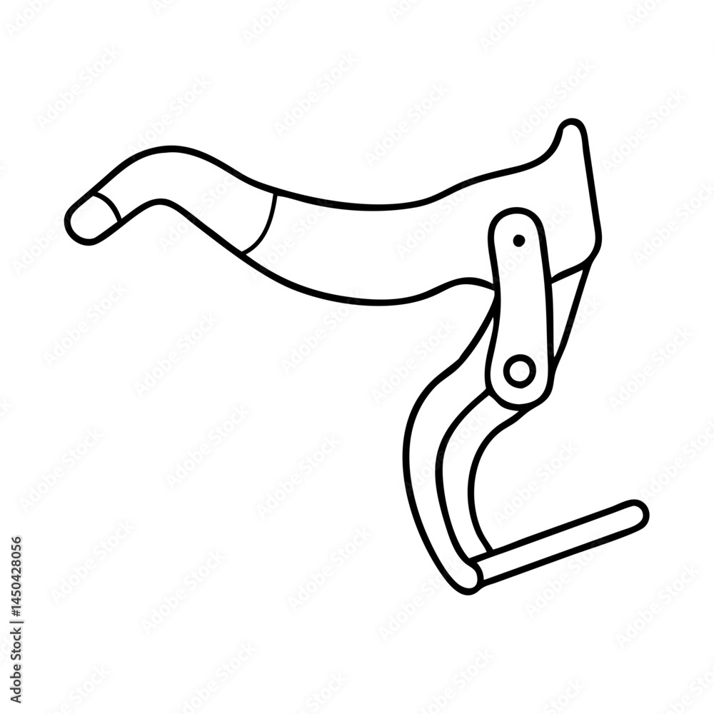 Fototapeta premium bicycle brake lever icon, bicycle brake lever line art - simple line art of bicycle brake lever, perfect for bicycle brake lever logos and icons
