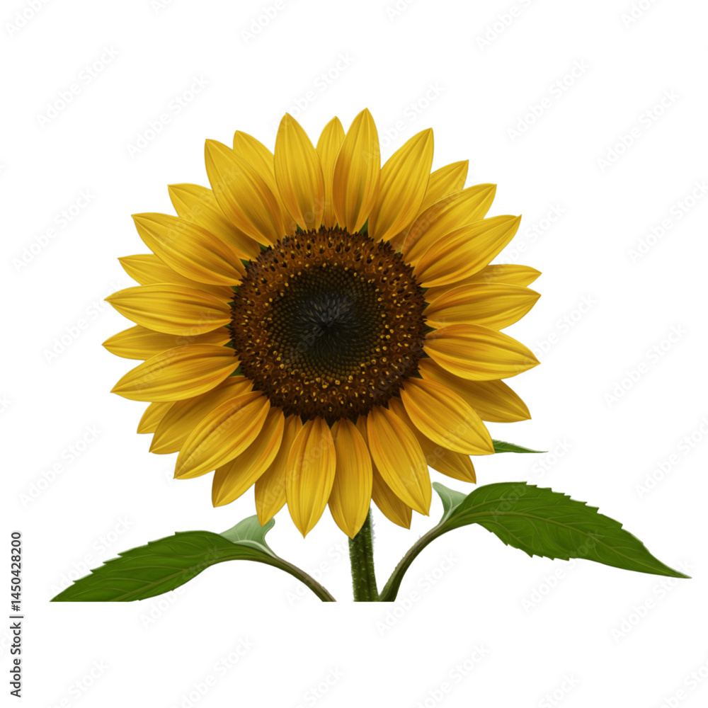 Fototapeta premium sunflower on white