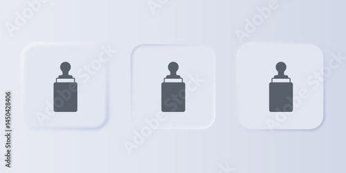 Grey Baby bottle icon isolated on grey background. Feeding bottle icon. Milk bottle sign. Set icons in square buttons. Vector