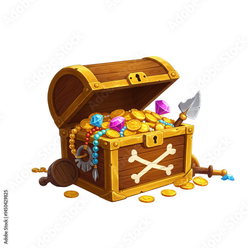 treasure chest with coins