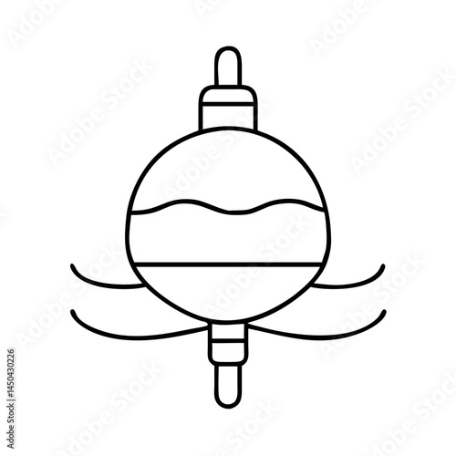 bobber float icon, bobber float line art - simple line art of bobber float, perfect for bobber float logos and icons
