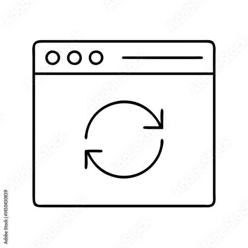 browser refresh button icon, browser refresh button line art - simple line art of browser refresh button, perfect for browser refresh button logos and icons