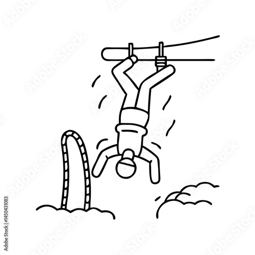 bungee jumping icon, bungee jumping line art - simple line art of bungee jumping, perfect for bungee jumping logos and icons