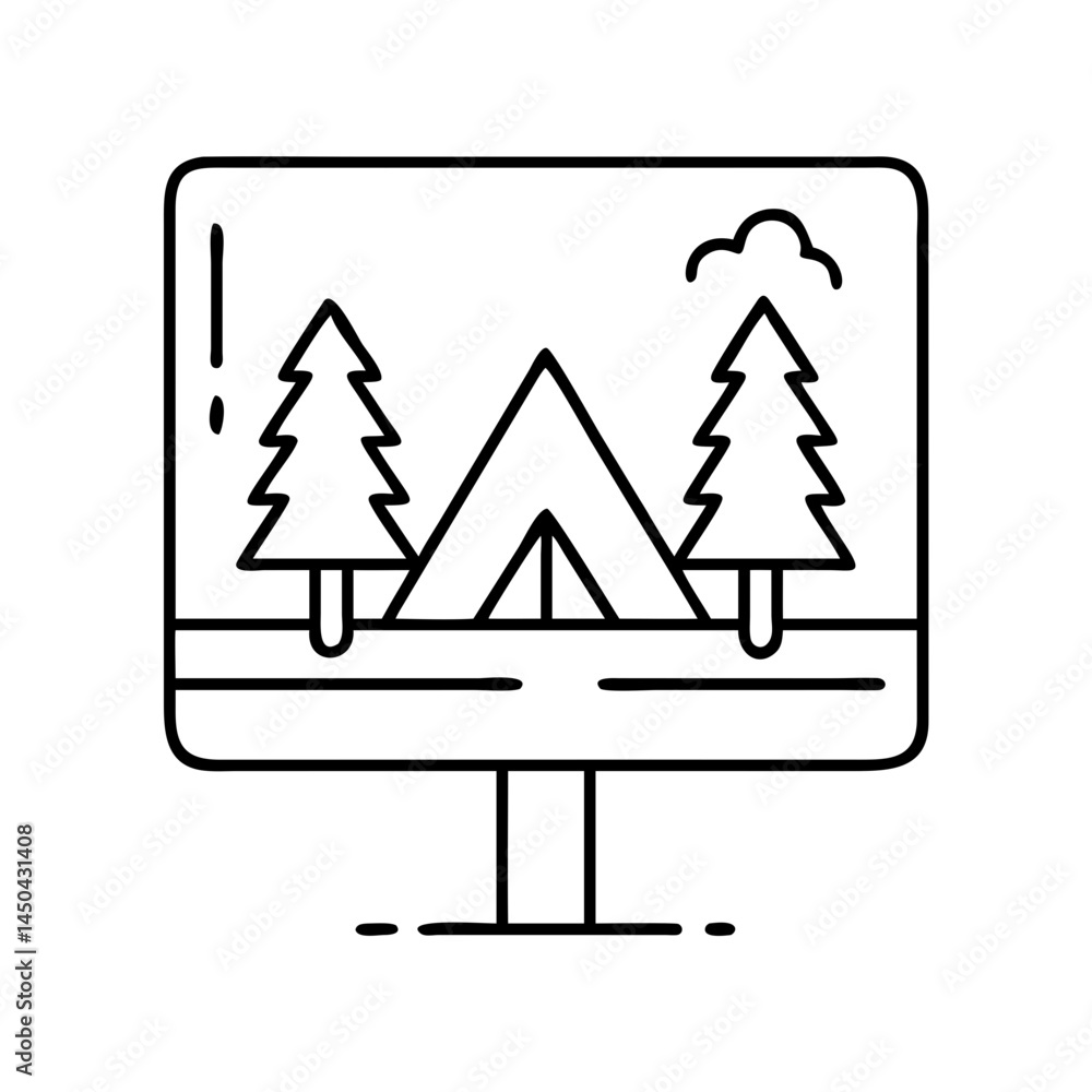 campground sign icon, campground sign line art - simple line art of campground sign, perfect for campground sign logos and icons campground sign icon, campground sign line art - simple line art of campground sign, perfect for campground sign logos and icons