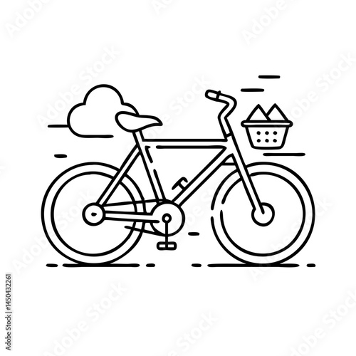 city bike commuter icon, city bike commuter line art - simple line art of city bike commuter, perfect for city bike commuter logos and icons