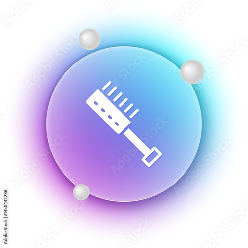 White Sauna brush icon isolated on white background. Wooden brush with coarse bristles for washing in the bath. Anti cellulite massage. Blue and purple gradient circle background. Vector
