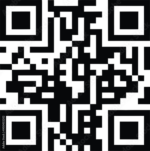 QR code icon. QR code vector illustration on white background.