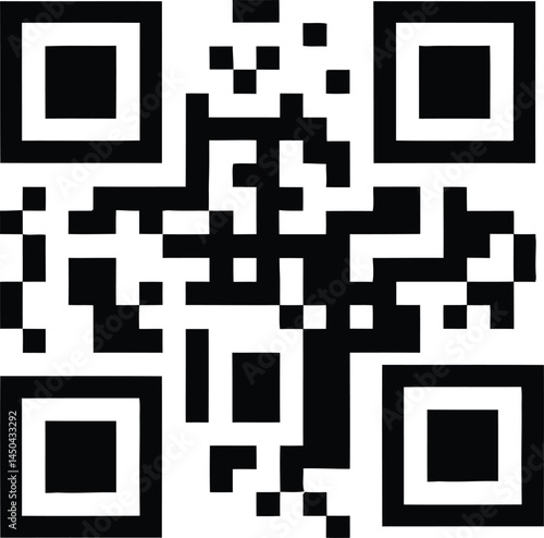 QR code icon. QR code vector illustration on white background.