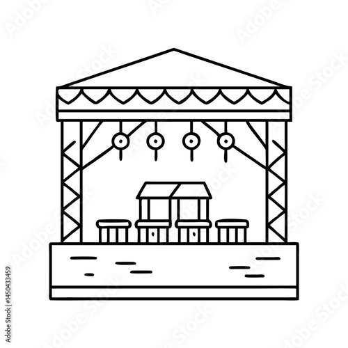 concert venue icon, concert venue line art - simple line art of concert venue, perfect for concert venue logos and icons