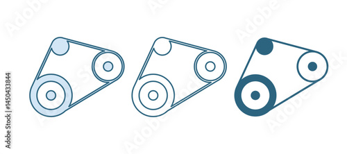 Blue Timing belt kit icon isolated on white background. Vector