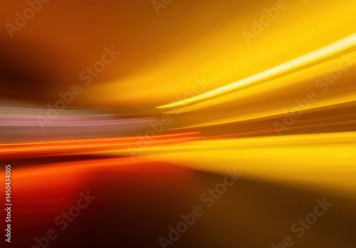 Abstract light trails in vibrant yellow and red hues creating a dynamic and energetic motion effect.