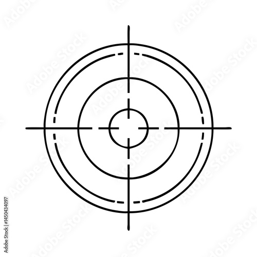 crosshairs icon, crosshairs line art - simple line art of crosshairs, perfect for crosshairs logos and icons