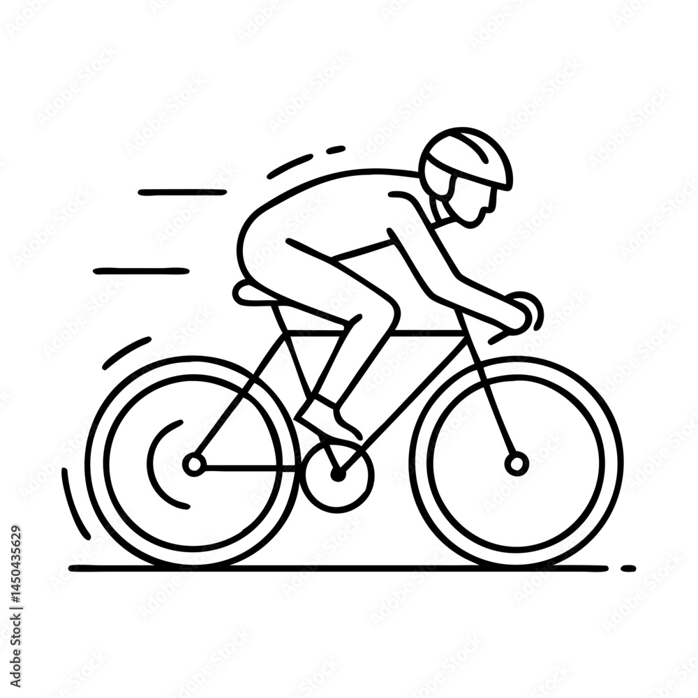 Fototapeta premium cyclist in a sprint icon, cyclist in a sprint line art - simple line art of cyclist in a sprint, perfect for cyclist in a sprint logos and icons