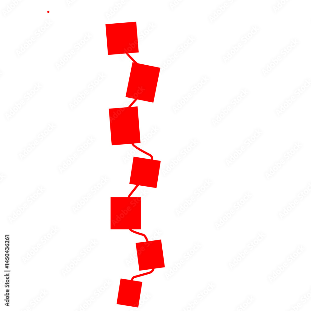 Abstract red shapes in a vertical arrangement against a white background, suggesting movement and creativity Abstract red shapes in a vertical arrangement against a white background, suggesting movement and creativity