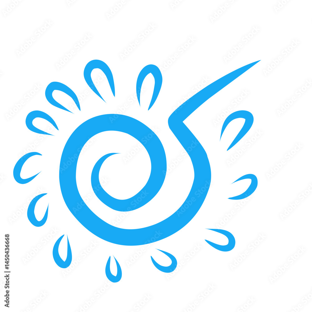 Naklejka premium Vibrant blue abstract design featuring swirling patterns and dynamic shapes, ideal for creative projects