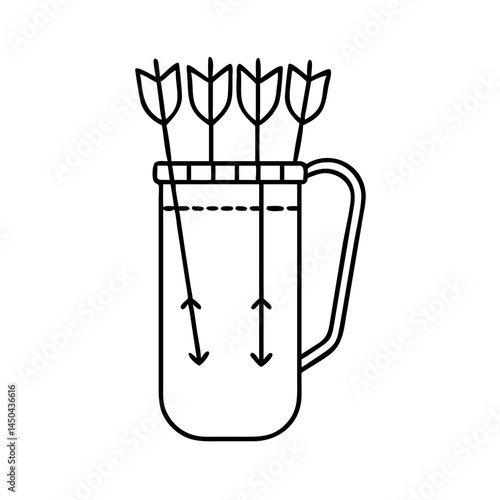 quiver with arrows icon, quiver with arrows line art - simple line art of quiver with arrows, perfect for quiver with arrows logos and icons