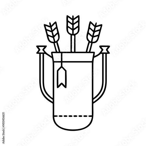 quiver with arrows icon, quiver with arrows line art - simple line art of quiver with arrows, perfect for quiver with arrows logos and icons