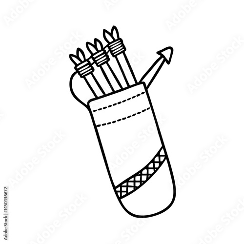 quiver with arrows icon, quiver with arrows line art - simple line art of quiver with arrows, perfect for quiver with arrows logos and icons