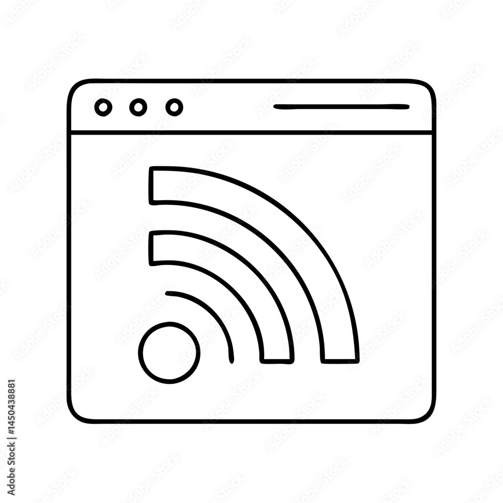 rss feed icon, rss feed line art - simple line art of rss feed, perfect for rss feed logos and icons rss feed icon, rss feed line art - simple line art of rss feed, perfect for rss feed logos and icons