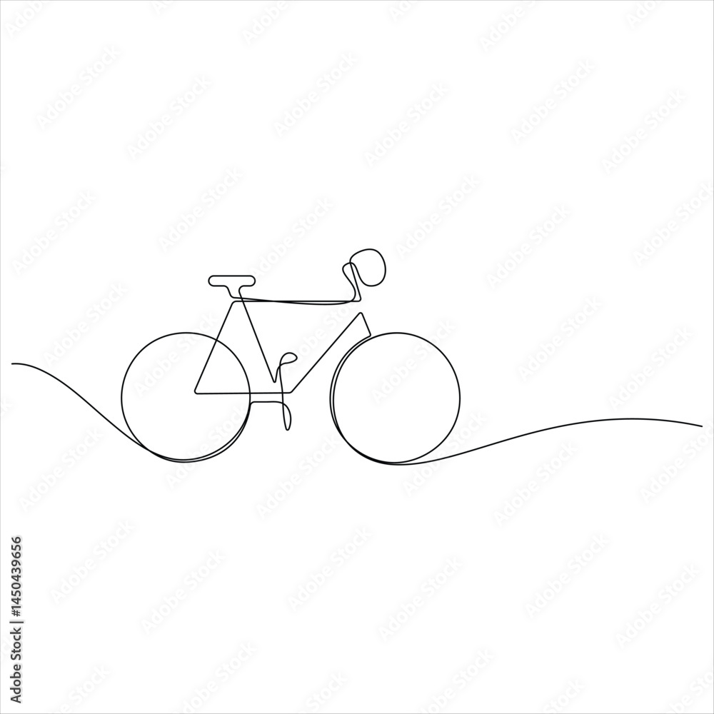Bicycle continuous oneline drawing vector illustration Bicycle continuous oneline drawing vector illustration