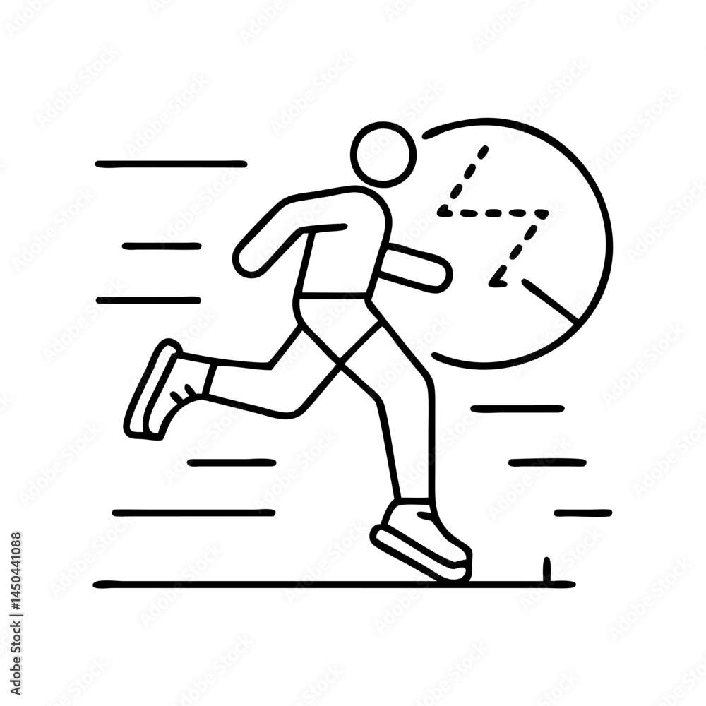 Fototapeta premium running pace icon, running pace line art - simple line art of running pace, perfect for running pace logos and icons