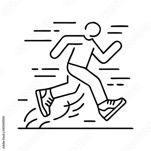 running pace icon, running pace line art - simple line art of running pace, perfect for running pace logos and icons