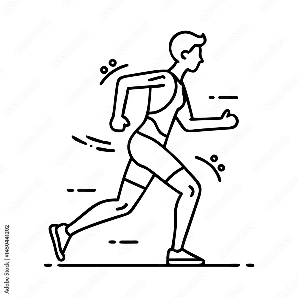 running posture guide icon, running posture guide line art - simple line art of running posture guide, perfect for running posture guide logos and icons running posture guide icon, running posture guide line art - simple line art of running posture guide, perfect for running posture guide logos and icons