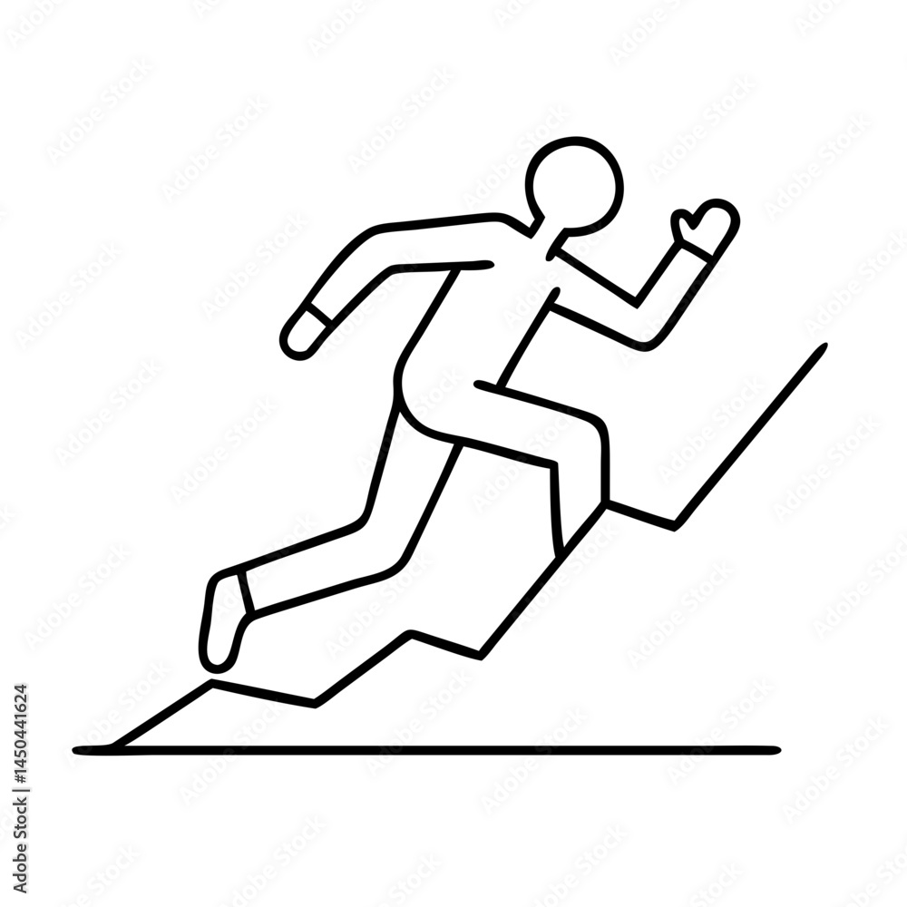 running uphill icon, running uphill line art - simple line art of running uphill, perfect for running uphill logos and icons running uphill icon, running uphill line art - simple line art of running uphill, perfect for running uphill logos and icons