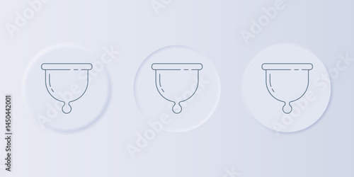 Grey Menstrual cup icon isolated on grey background. Feminine hygiene. Protection for woman in critical days. Set icons in square buttons. Vector