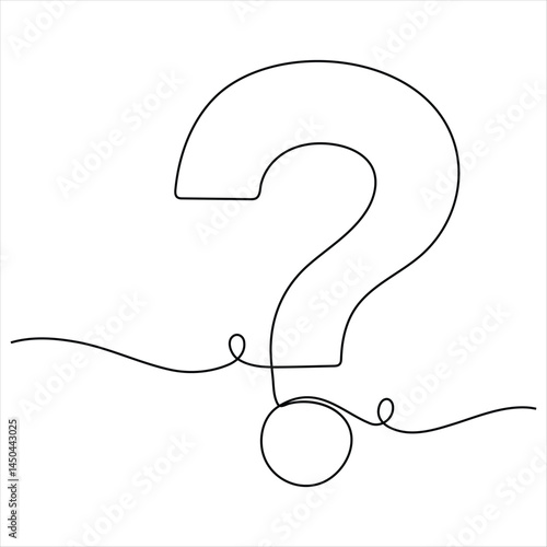 Question mark continuous one line drawing vector illustration