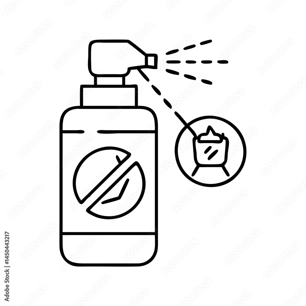 Fototapeta premium scent blocker spray icon, scent blocker spray line art - simple line art of scent blocker spray, perfect for scent blocker spray logos and icons