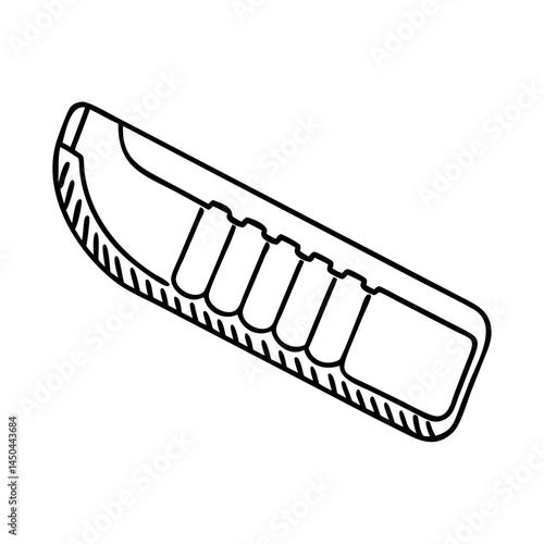 shotgun recoil pad icon, shotgun recoil pad line art - simple line art of shotgun recoil pad, perfect for shotgun recoil pad logos and icons