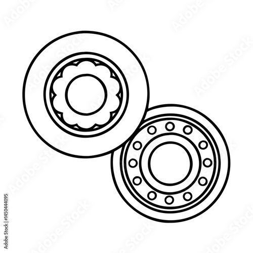 skateboard bearings icon, skateboard bearings line art - simple line art of skateboard bearings, perfect for skateboard bearings logos and icons