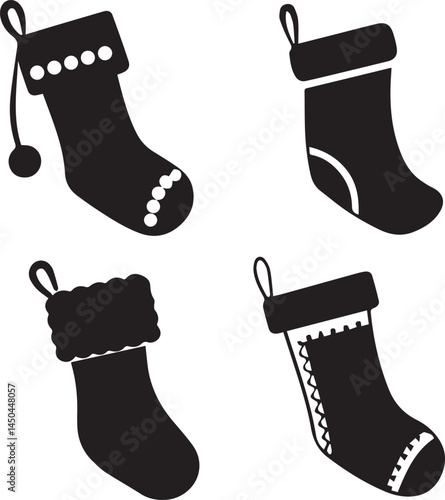 black socks silhouette vector icon, socks logo vector, socks vector illustration