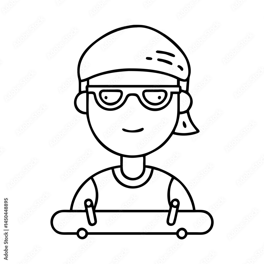 skater wearing sunglasses icon, skater wearing sunglasses line art - simple line art of skater wearing sunglasses, perfect for skater wearing sunglasses logos and icons skater wearing sunglasses icon, skater wearing sunglasses line art - simple line art of skater wearing sunglasses, perfect for skater wearing sunglasses logos and icons
