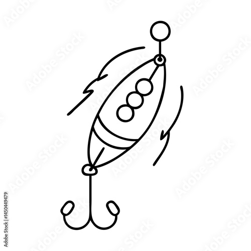 spinner lure icon, spinner lure line art - simple line art of spinner lure, perfect for spinner lure logos and icons