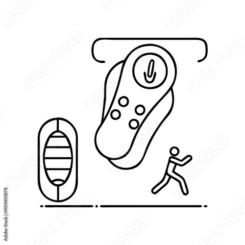 step counter icon, step counter line art - simple line art of step counter, perfect for step counter logos and icons