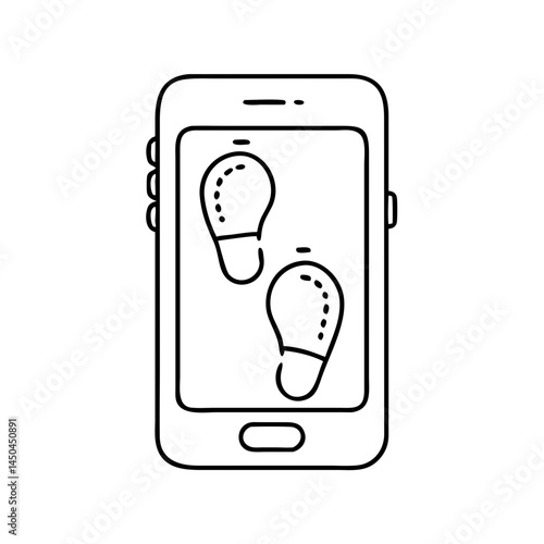 step counter app icon, step counter app line art - simple line art of step counter app, perfect for step counter app logos and icons