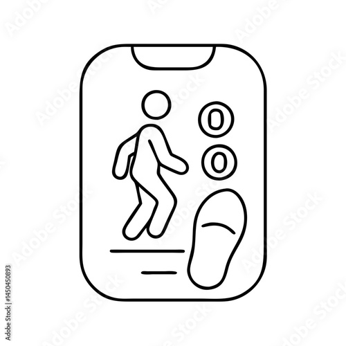 step counter app icon, step counter app line art - simple line art of step counter app, perfect for step counter app logos and icons