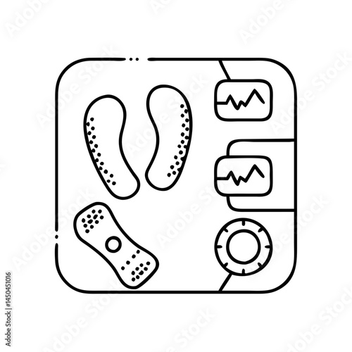 step count tracker icon, step count tracker line art - simple line art of step count tracker, perfect for step count tracker logos and icons