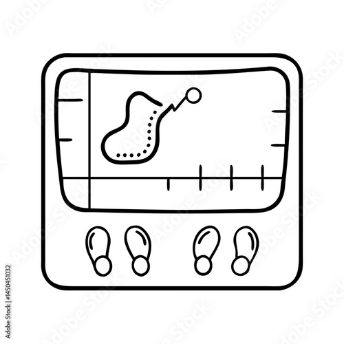 step count tracker icon, step count tracker line art - simple line art of step count tracker, perfect for step count tracker logos and icons