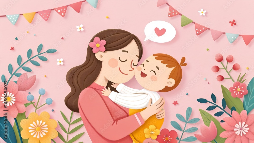 Mothers Day concept with mother and her child
Mothers Day concept with mother and her child