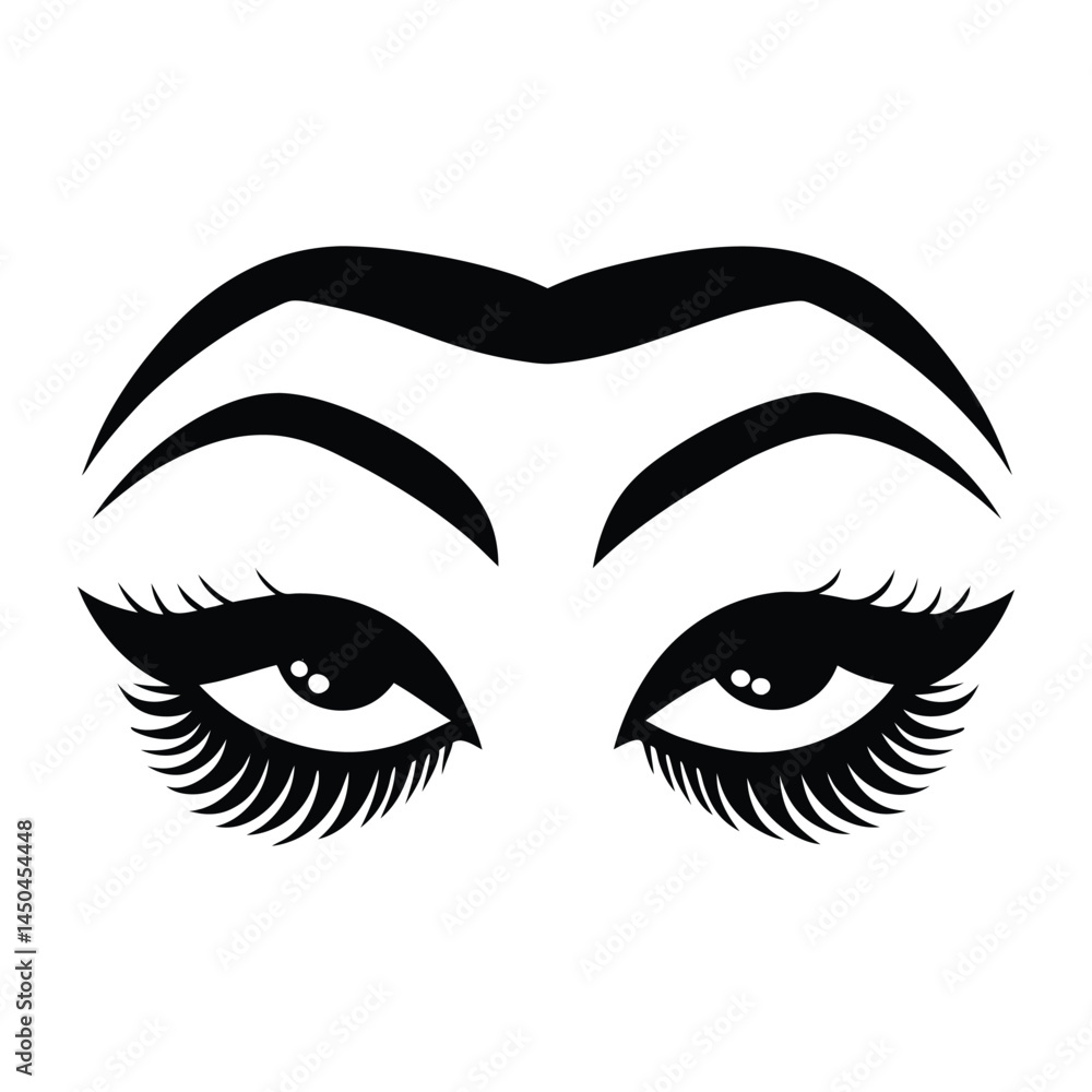 Eyebrow and eye liner minimalist on white background Eyebrow and eye liner minimalist on white background
