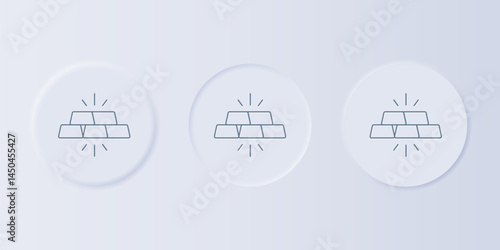 Grey Gold bars icon isolated on grey background. Banking business concept. Set icons in square buttons. Vector