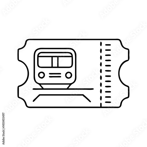 train ticket icon, train ticket line art - simple line art of train ticket, perfect for train ticket logos and icons